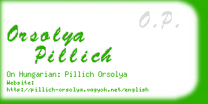 orsolya pillich business card